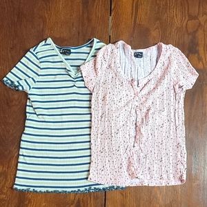 Cat & Jack Girls 2 Set Tees / Size 10-12